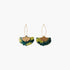 boucles d'oreilles créoles gingko fait main vert forêt vert anis papier indien