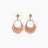 Boucles créoles acier inoxydable doré cabochon pierre beige mouchetée fait main