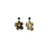 boucles d'oreilles fleurs fait main Kéti papier lokta résiné or vert kaki