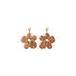 boucles d'oreilles fleurs fait main Kéti papier lokta rose poudré éclats cuivrés