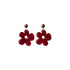 boucles d'oreilles fleurs fait main Kéti papier lokta rose fuchsia motifs floraux relief