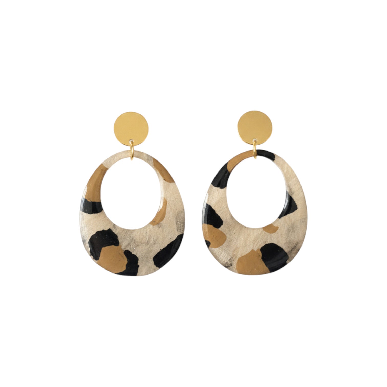 Boucles d'oreilles Kriyōla – Papier Lokta résiné motifs  Léopard