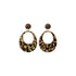 boucles d'oreilles créoles fait main Kriyōla doré kaki papier lokta résiné