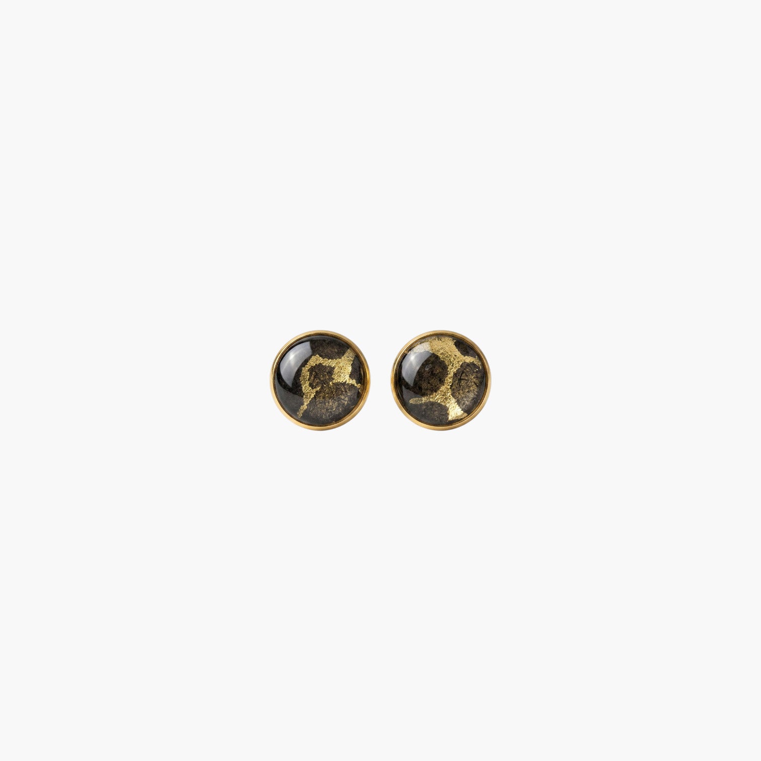 Boucles d'oreilles puces Māmūlī · lokta doré & kaki