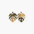 boucles d'oreilles botaniques fait main Monstera papier lokta motifs feuilles bleu vert doré