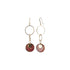 Boucles artisanales Saṅgha cascade trois cercles papier népalais
rose or résiné crochets Gold Filled 14K faites main France

