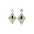 Boucles d'oreilles losange Trikōṇa · papier indien beige & or · sequin marron 