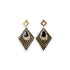 Boucles artisanales Trikōṇa papier indien géométrique noir doré
sequin losange puces acier faites main
